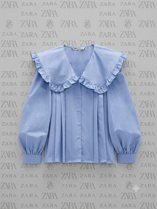 Zara Tops - Zara Poplin Blouse With Peter Pan Collar - XS